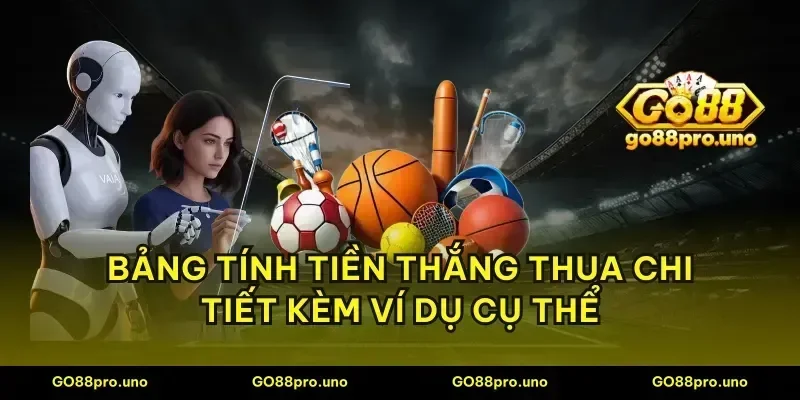 Bảng tính tiền thắng thua chi tiết kèm ví dụ cụ thể