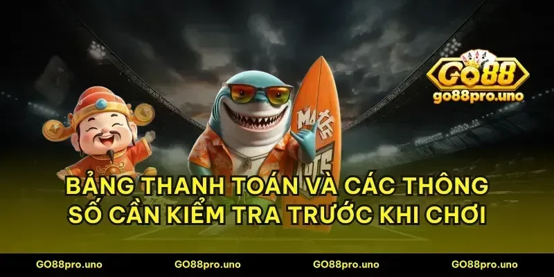 Bảng thanh toán và các thông số cần kiểm tra trước khi chơi
